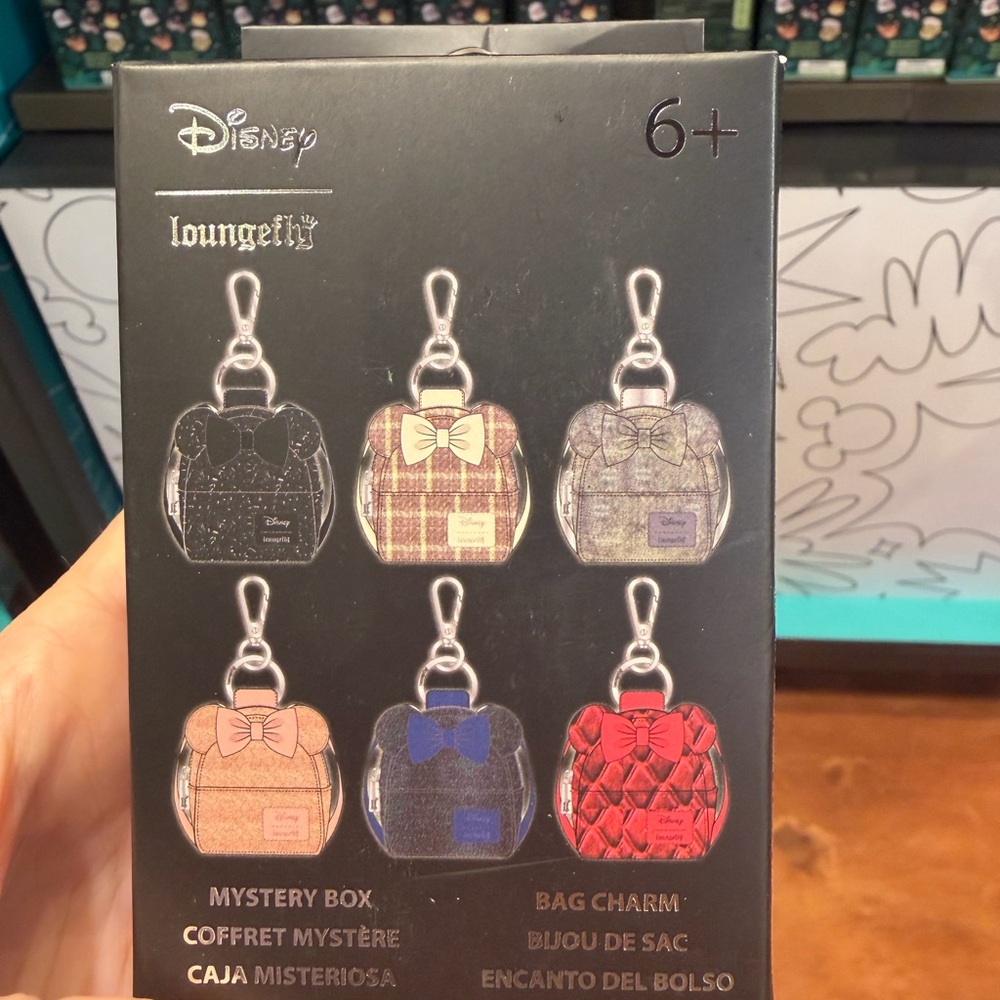 Disney Loungefly Mystery Box Bag Charm Set - Red, Black, Brown